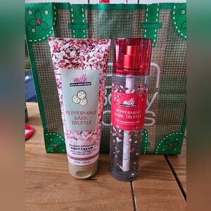 Milk Peppermint Bark Truffle Body Cream and Fragrance Mist Set